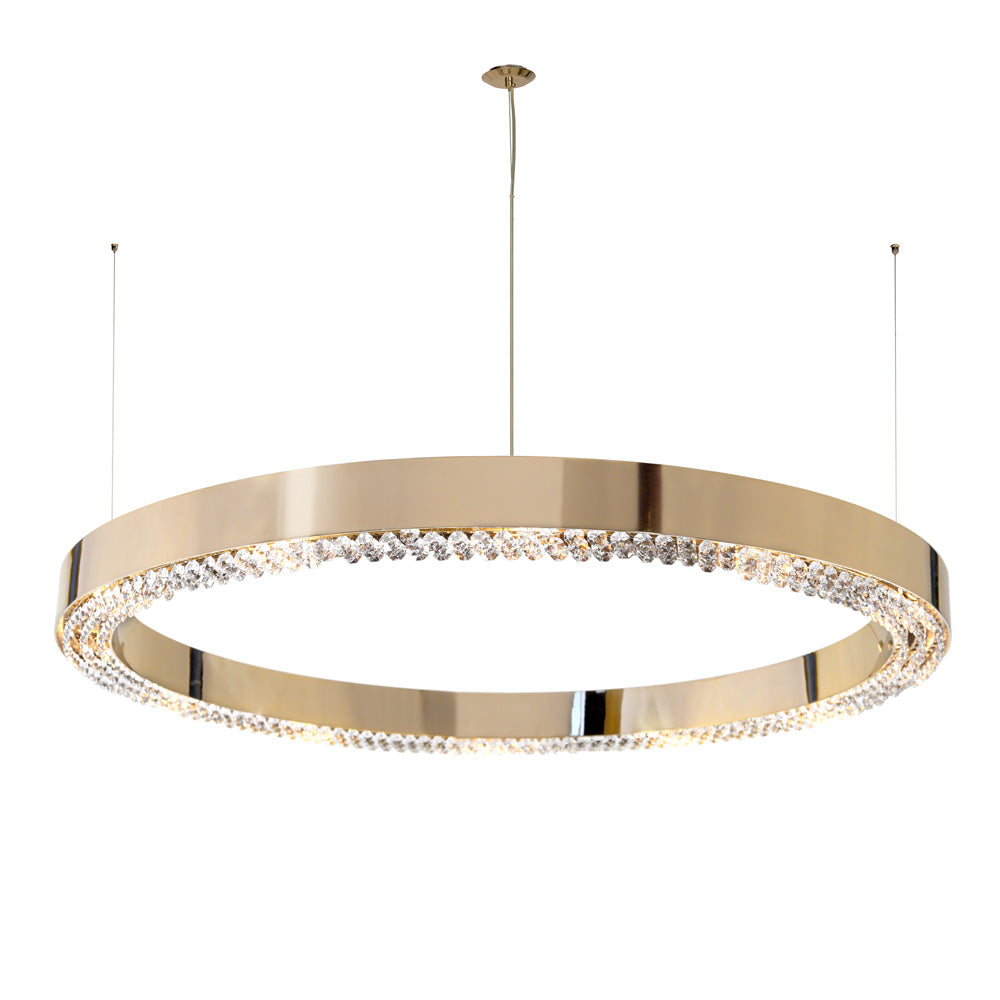 High End Designer Hoop Chandelier with Crystals
