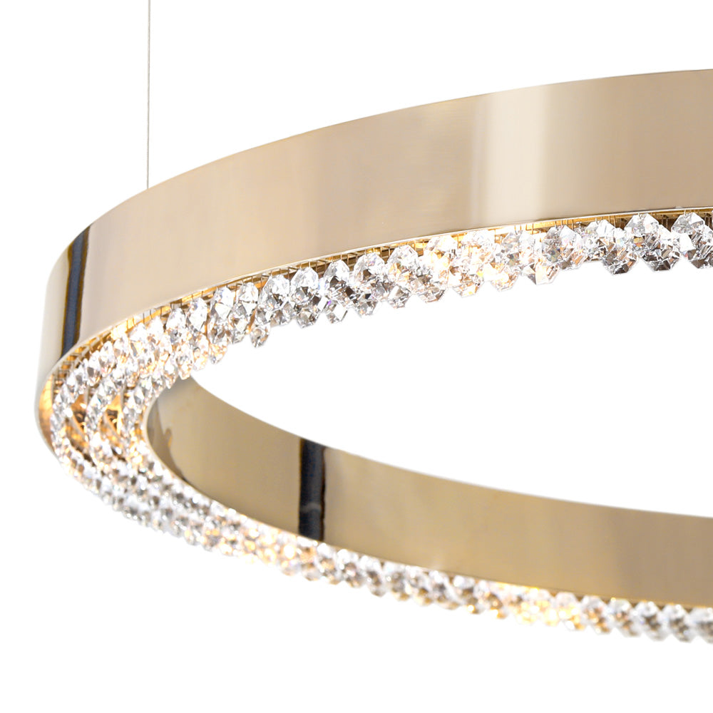 High End Designer Hoop Chandelier with Crystals