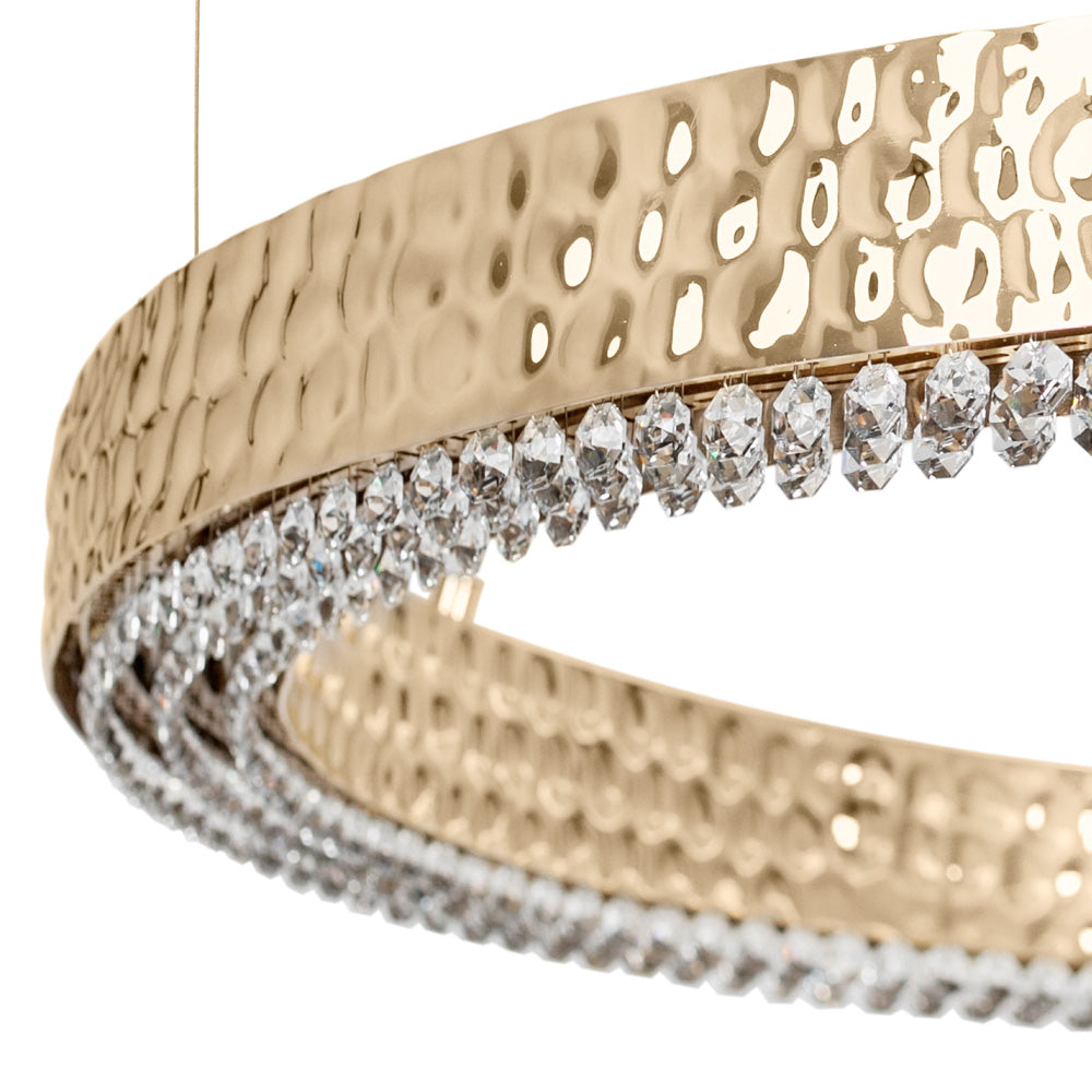 High End Designer Hoop Chandelier with Crystals