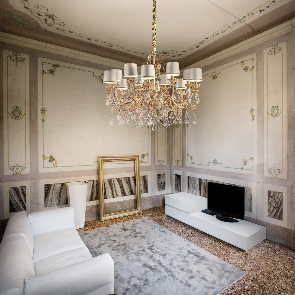 High End Gold Plated Crystal Chandelier