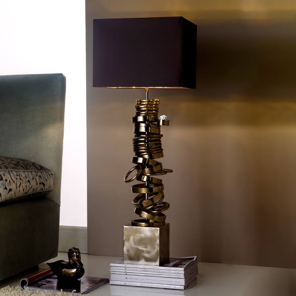 Crystal Large High End Handcrafted Contemporary Italian Chromed Iron Lamp table lamp in iron, crystal | Tianguang Select