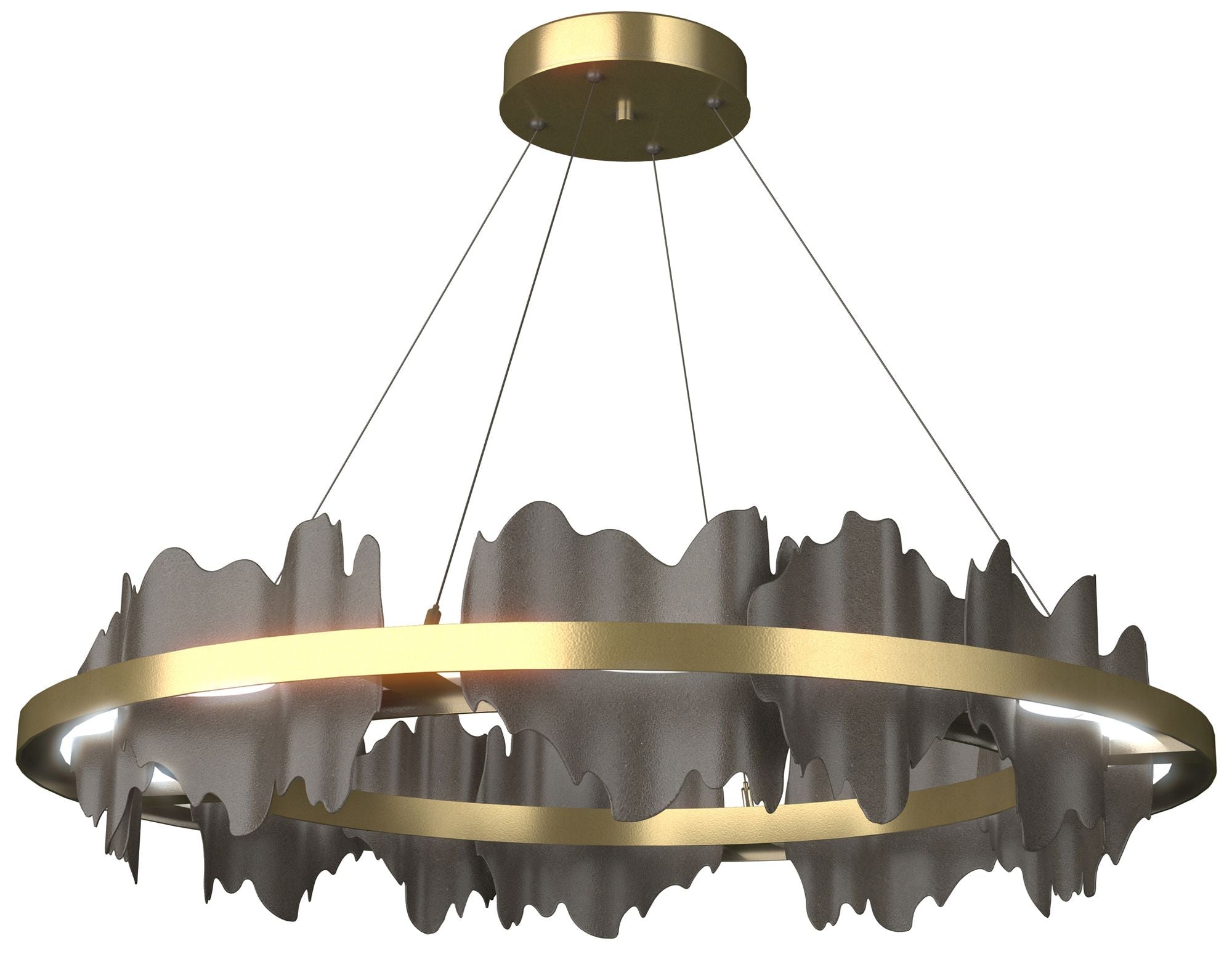 Hildene 38"W Dark Smoke Accented Circular Pe Chandelier