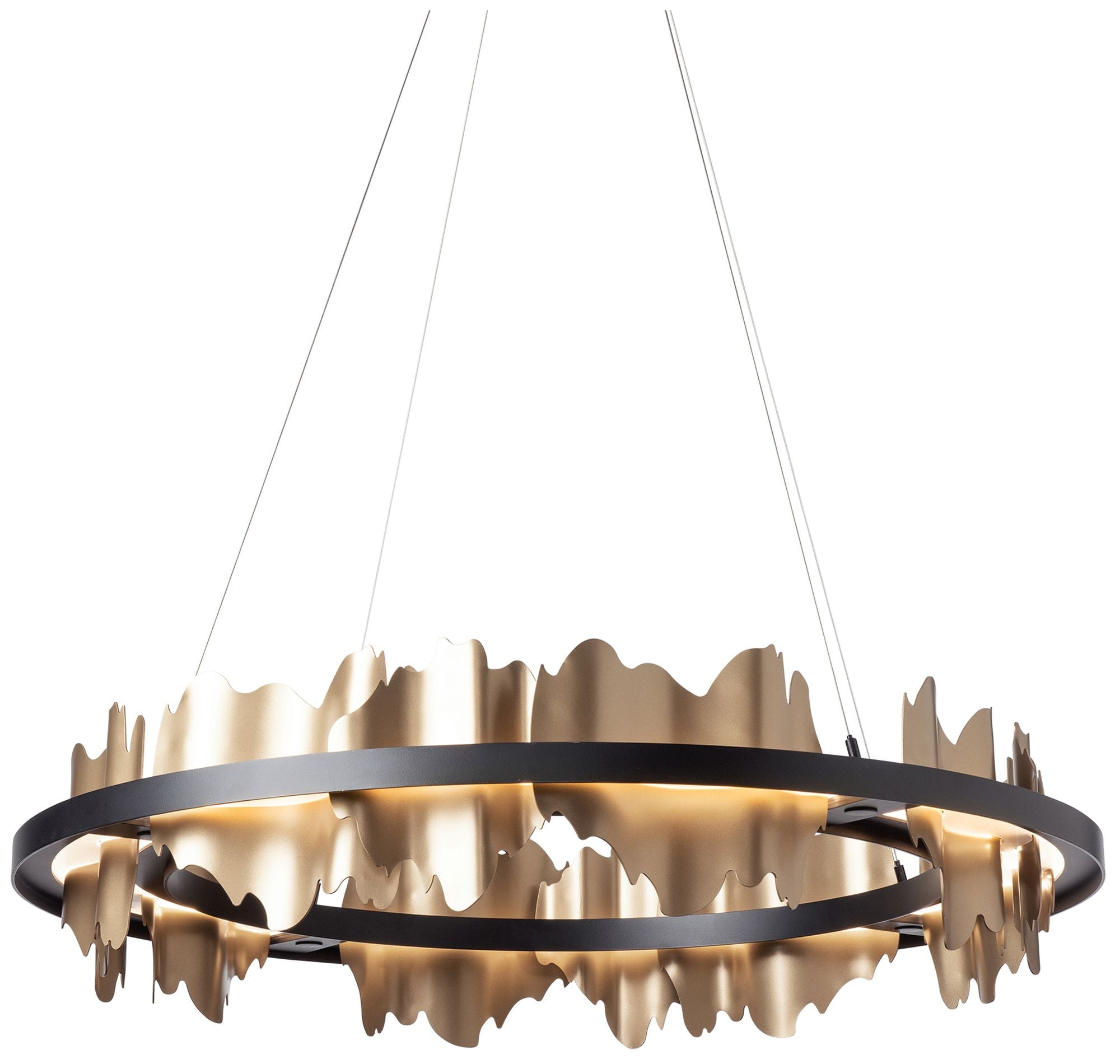 Hildene Circular LED Black Gold Chandelier