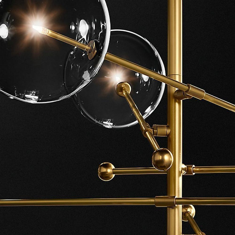 Geometrical Globe Chandelier Lamp Metal Glass Kitchen