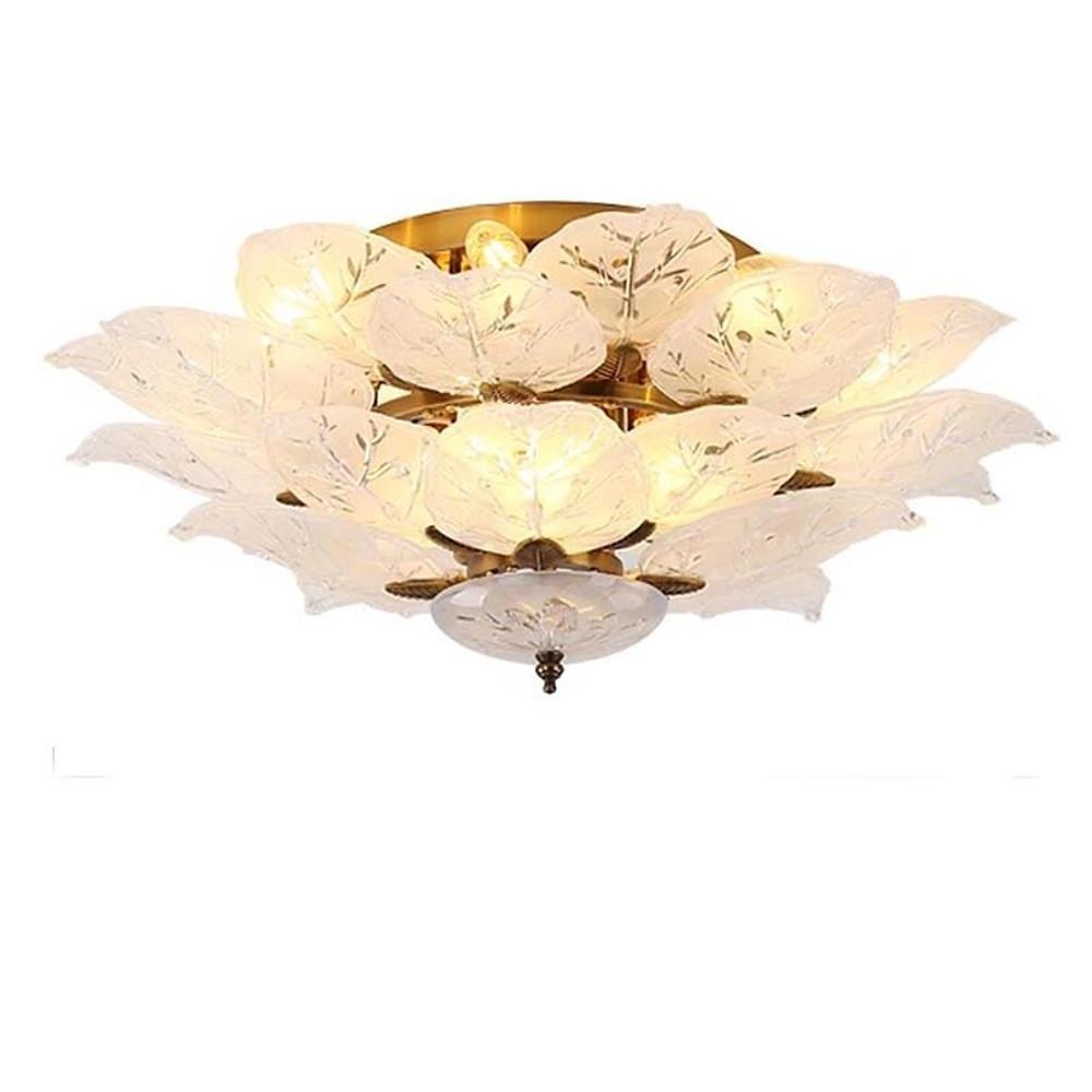 Leaves Flush Mount Ceiling Light Metal Glass Unusual
