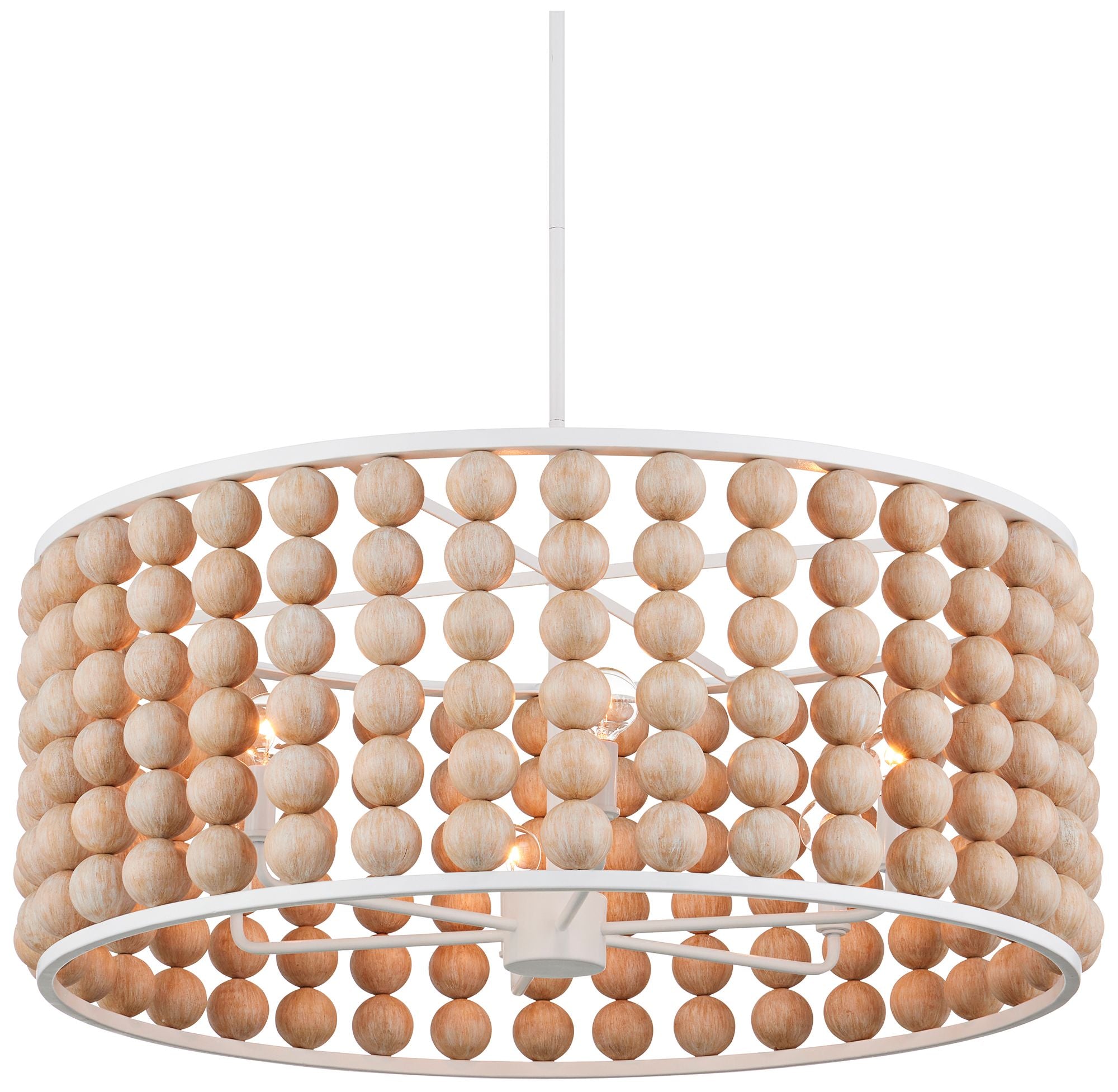 Holcroft 32.25"W Sugar White and Sandstone Chandelier