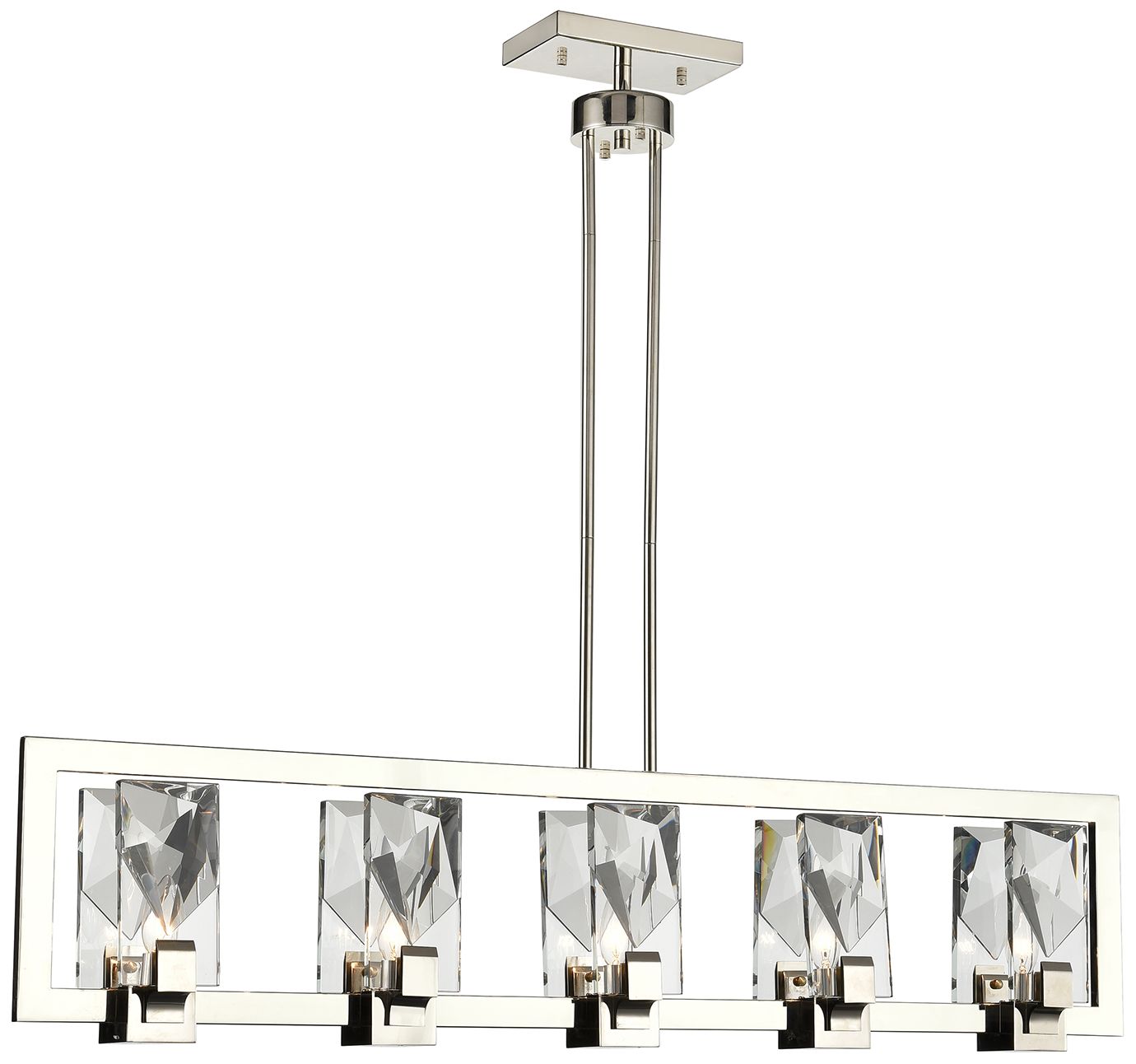 Horizon 5-Light 46-Inch Sleek Linear Nickel Chandelier