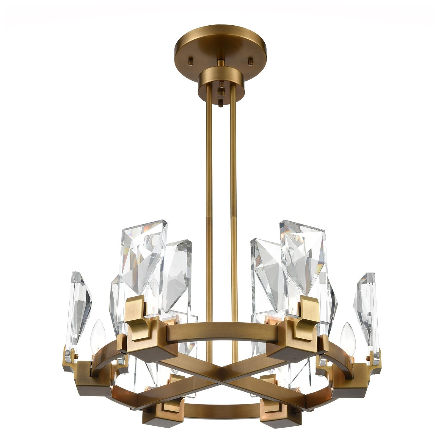 Horizon 6-Light 24-Inch Aged Brass Wheel Chandelier