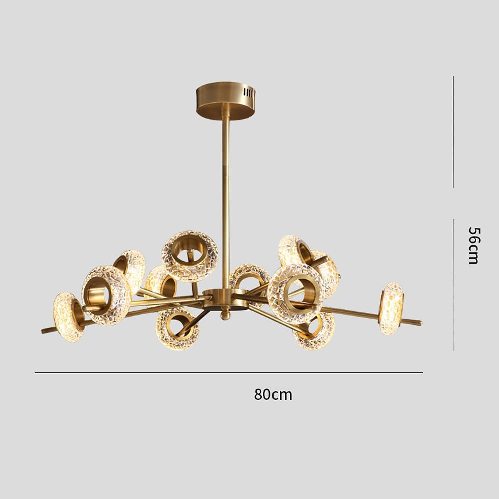 Unique Design Brass Chandelier Copper Glass Island