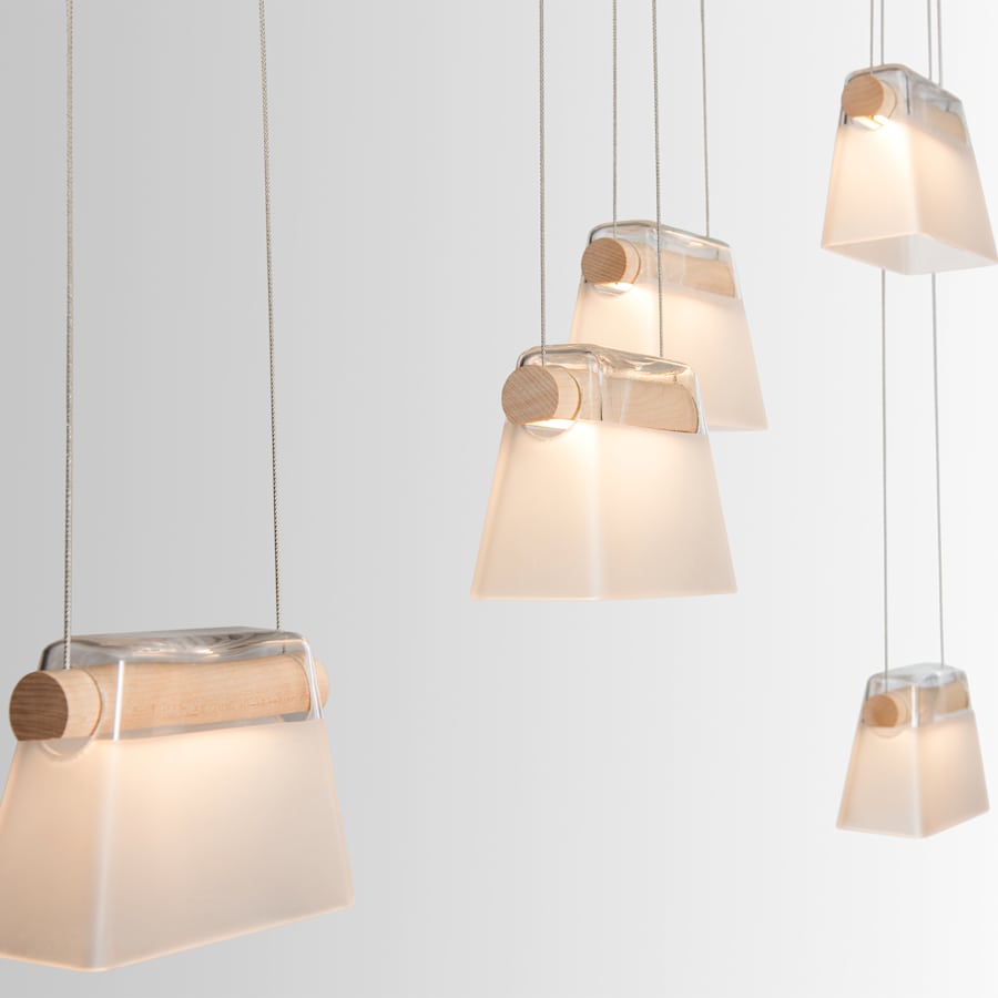 glass linear pendant shown as a main product image for long counters
