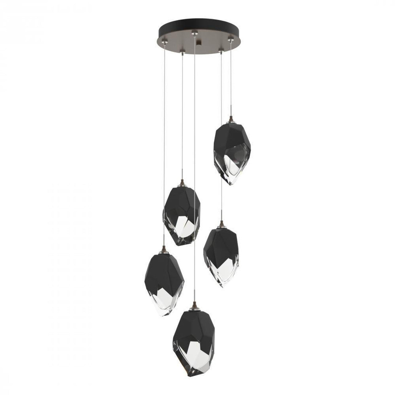 Chrysalis Pendant, 5-Light, Modern Brass, Black Polished Crystal, 15.4"W (131137-SKT-STND-86-BP0754 5YZTG8)