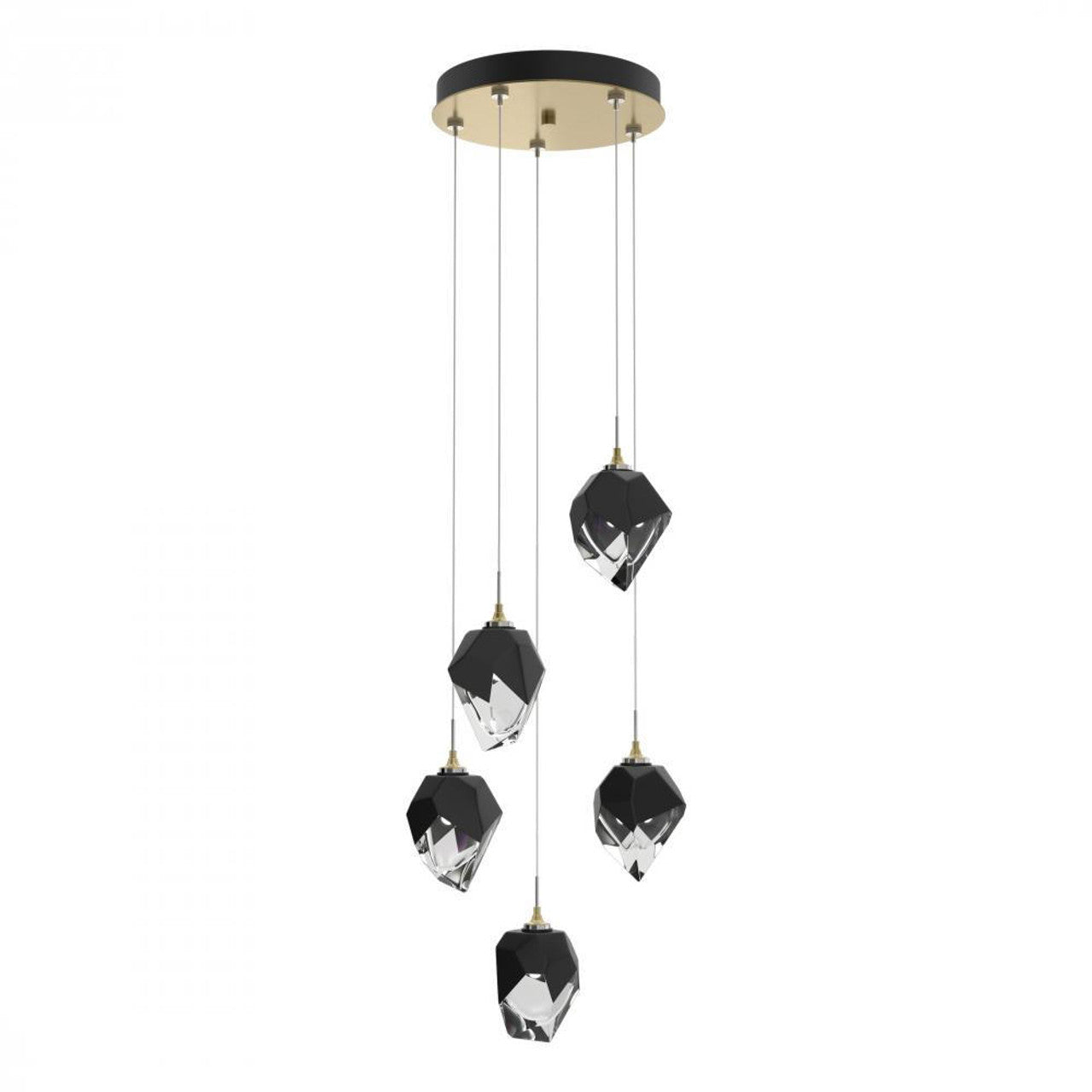 Chrysalis Pendant, 5-Light, Vintage Platinum, Black Polished Crystal, 15.4"W (131137-SKT-STND-82-BP0754 5YZTFW)