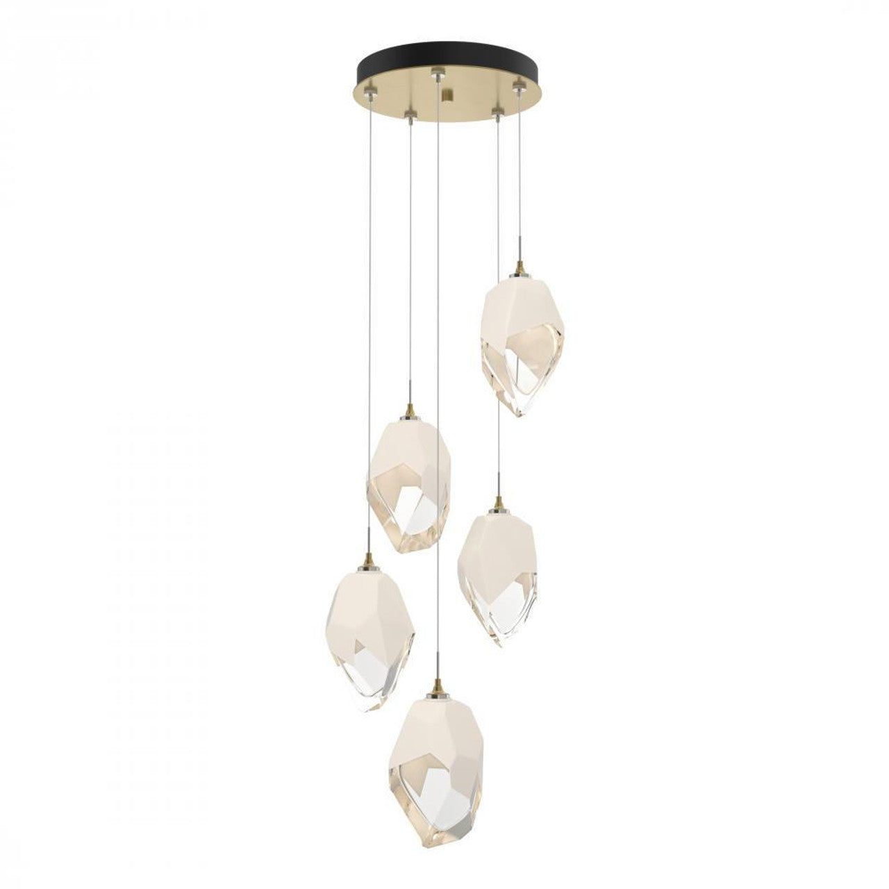 Chrysalis Pendant, 5-Light, Natural Iron, White Polished Crystal, 16.1"W (131138-SKT-STND-20-WP0755 5YZTH3)