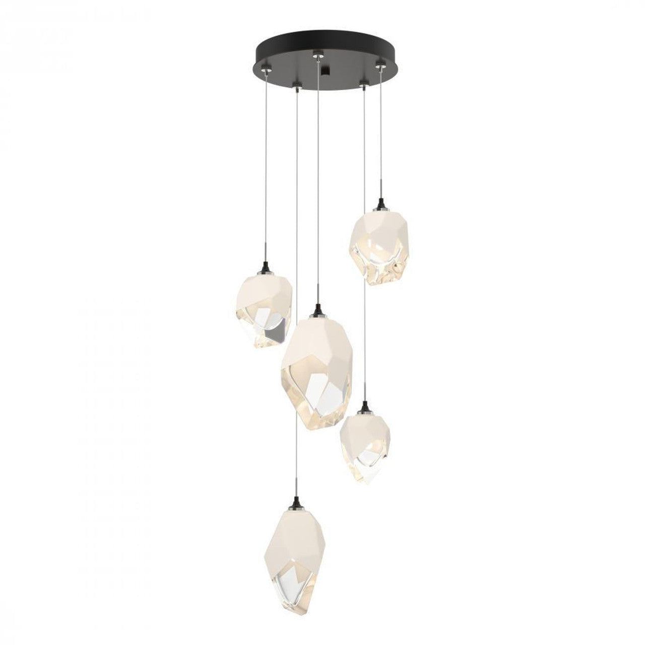 Chrysalis Pendant, 5-Light, Black, White Polished Crystal, 15.7"W (131139-SKT-STND-10-WP0756 5YZTJ7)