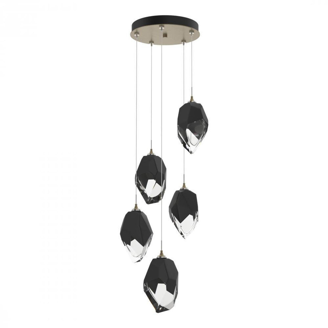 Chrysalis Pendant, 5-Light, Natural Iron, Black Polished Crystal, 16.1"W (131138-SKT-STND-20-BP0755 5YZTH4)