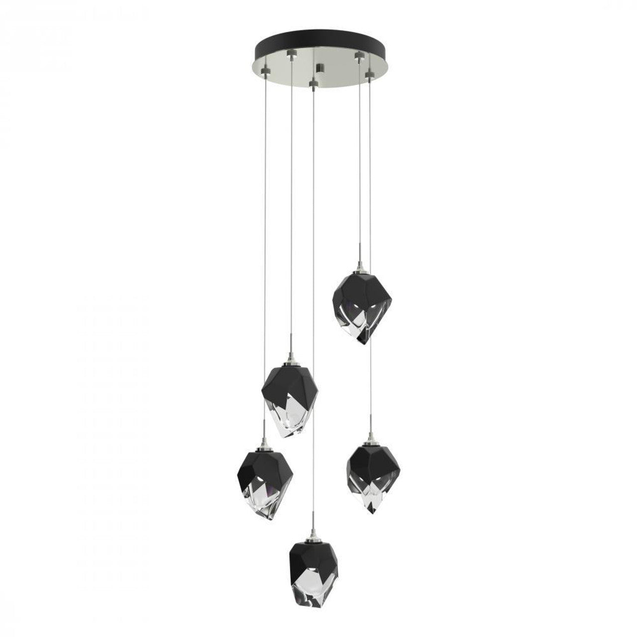 Chrysalis Pendant, 5-Light, Natural Iron, White Polished Crystal, 15.4"W (131137-SKT-STND-20-WP0754 5YZTFQ)