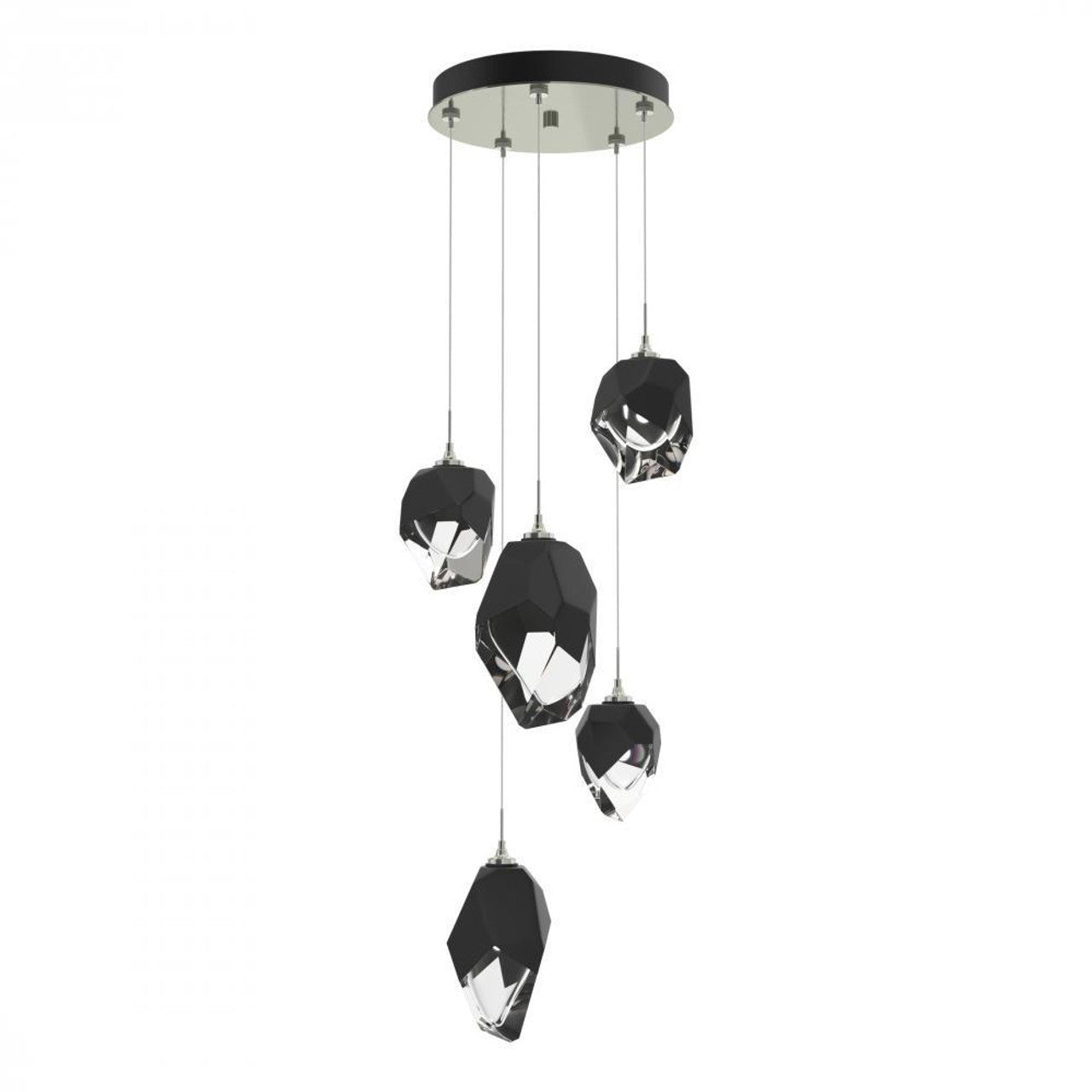 Chrysalis Pendant, 5-Light, Vintage Platinum, Black Polished Crystal, 15.7"W (131139-SKT-STND-82-BP0756 5YZTJM)