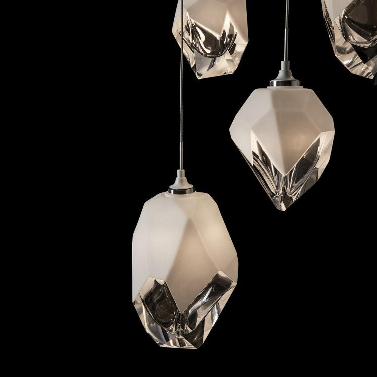 Chrysalis Pendant, 10-Light, Sterling, White Crystal