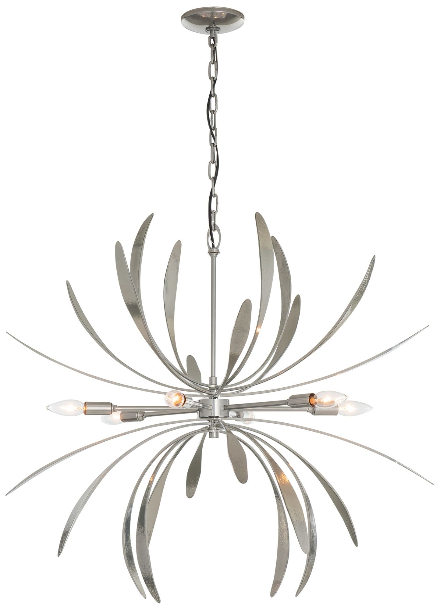 Dahlia 32.75" Sterling Silver Modern Chandelier