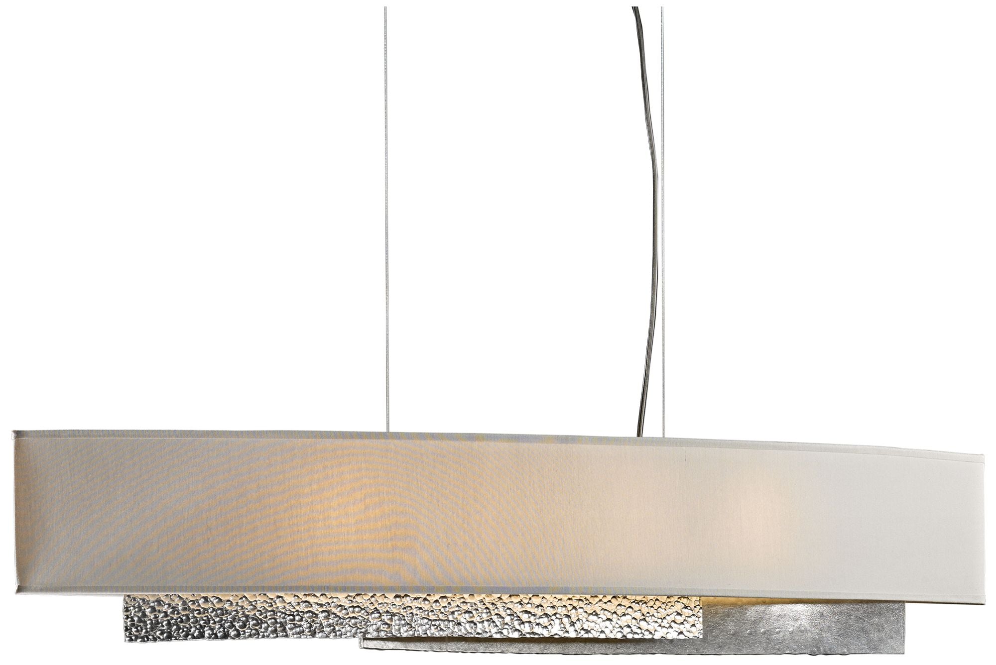 Oceanus 42" Wide Sterling and Flax Linear Pendant
