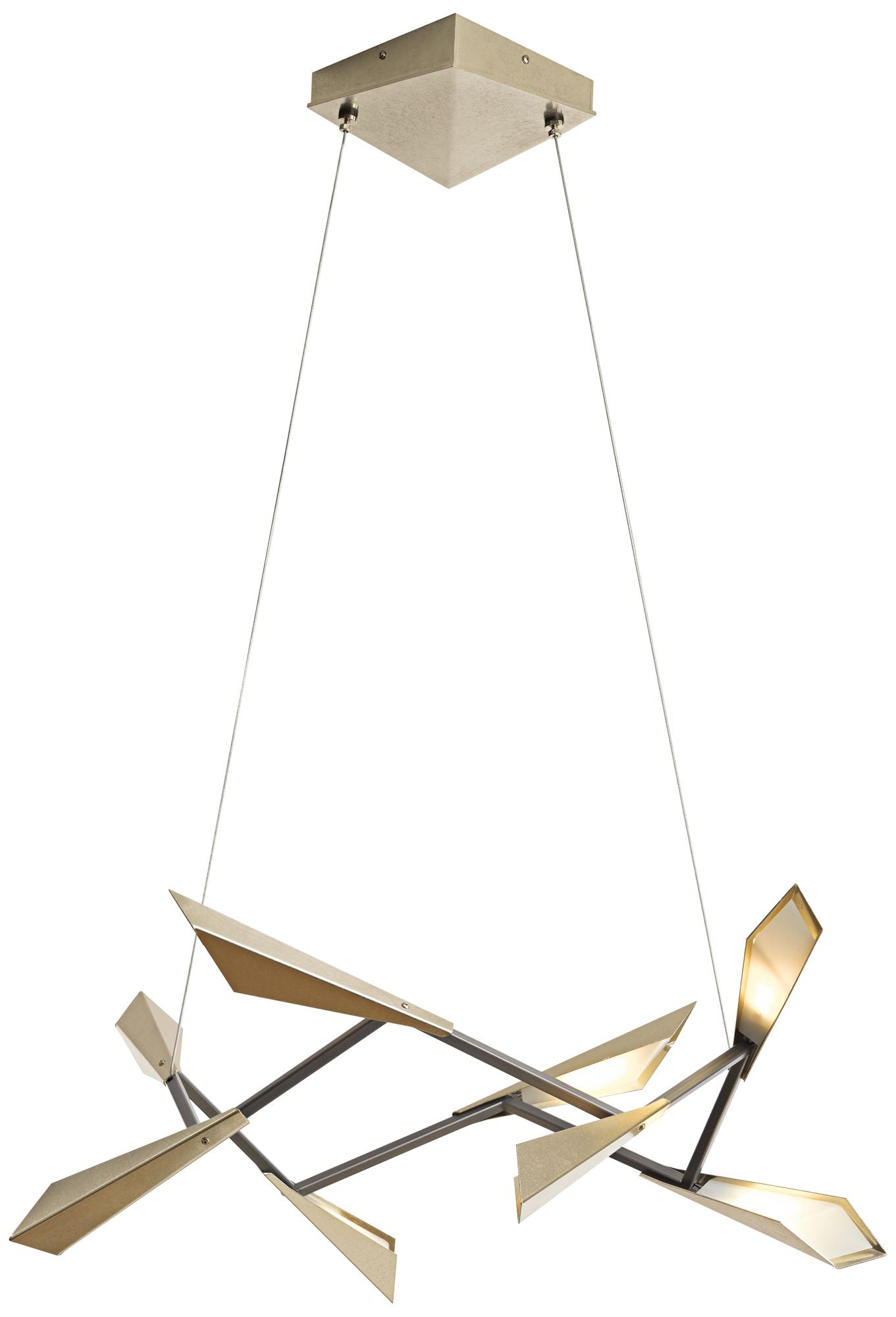 Quill 34"W Soft Gold Square LED Chandelier