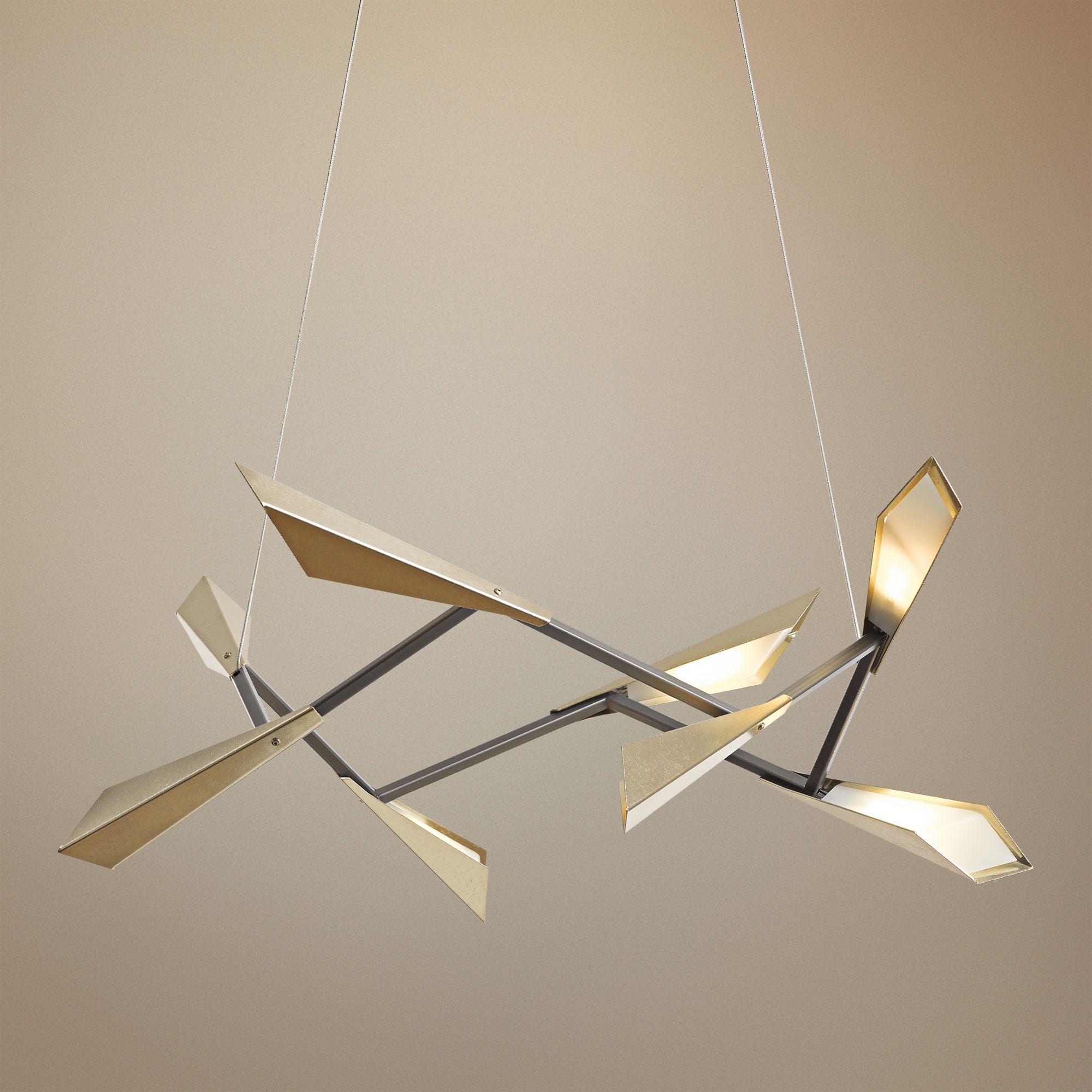 Quill 34"W Soft Gold Square LED Chandelier