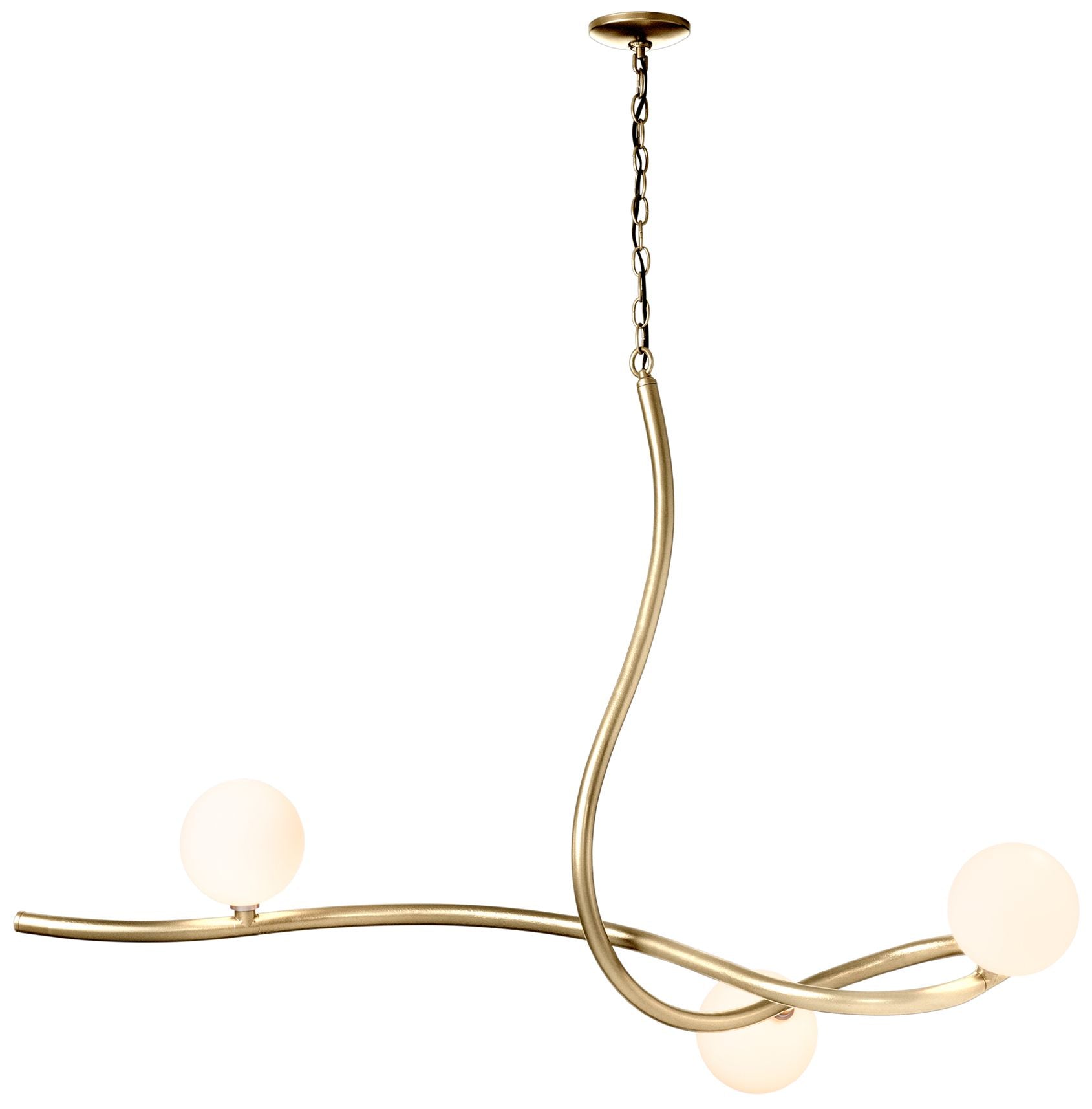 Slide 45.25"W Modern Brass 3-Light Chandelier