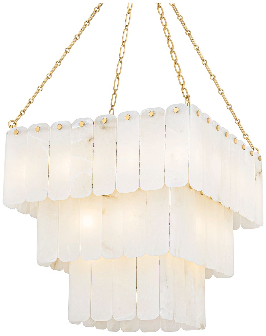 Moissanite 26" 33-Light. Aged Brass Chandelier