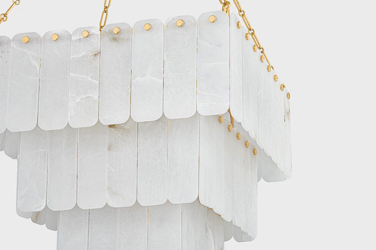 Moissanite 26" 33-Light. Aged Brass Chandelier