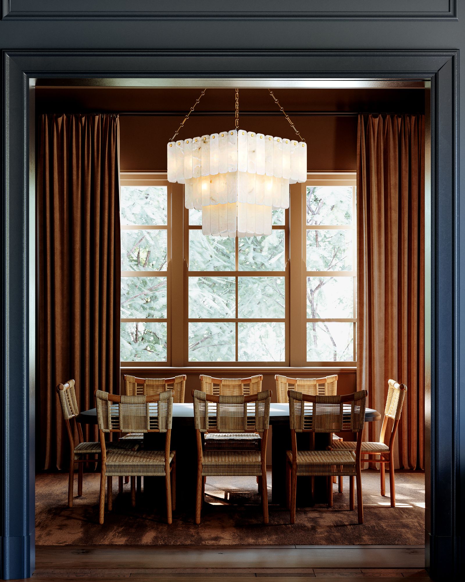Moissanite 26" 33-Light. Aged Brass Chandelier