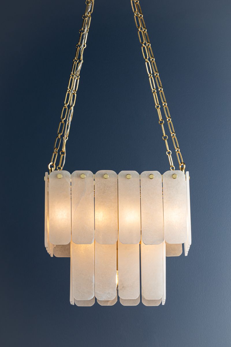 Moissanite 26" 33-Light. Aged Brass Chandelier