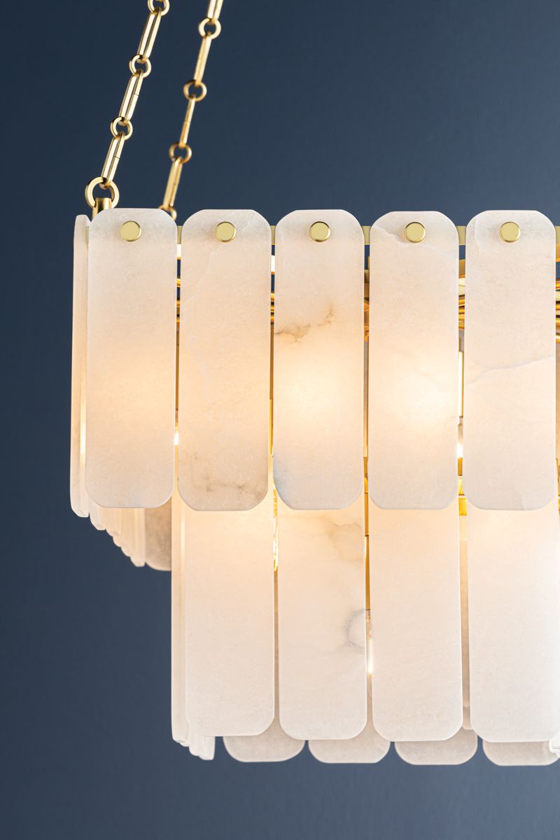 Moissanite 26" 33-Light. Aged Brass Chandelier