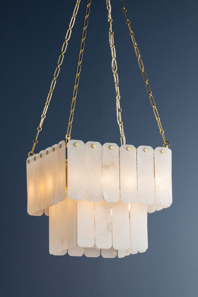 Moissanite 26" 33-Light. Aged Brass Chandelier