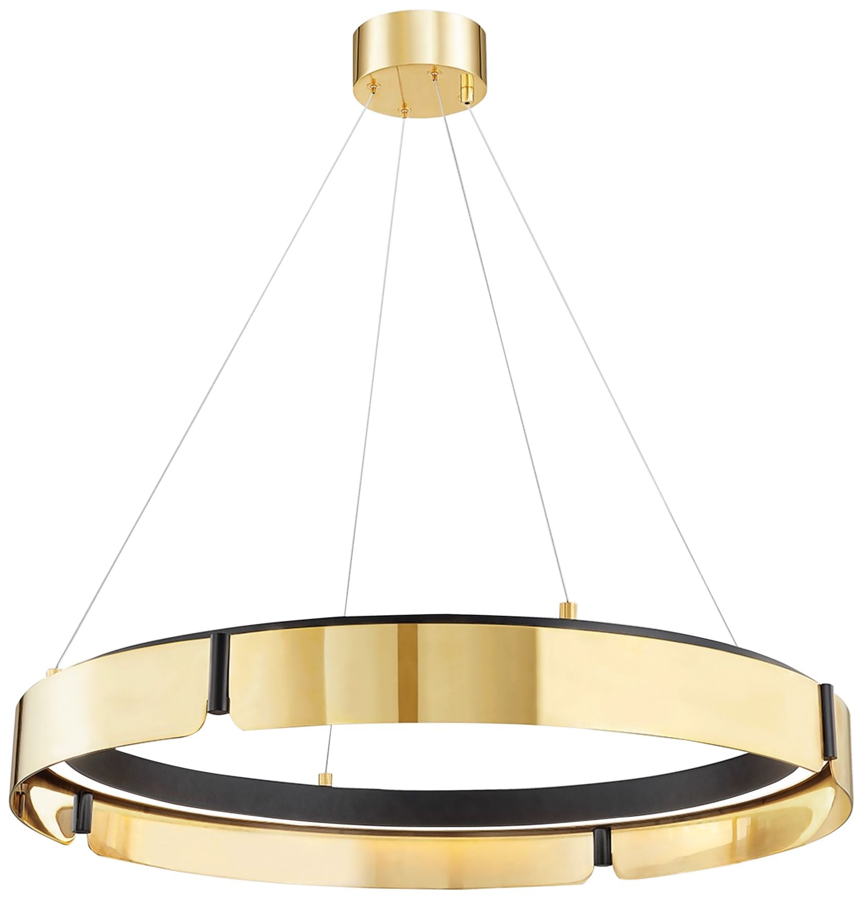 Tribeca 32.75" Wide Aged Brass/black Medium Chandelier