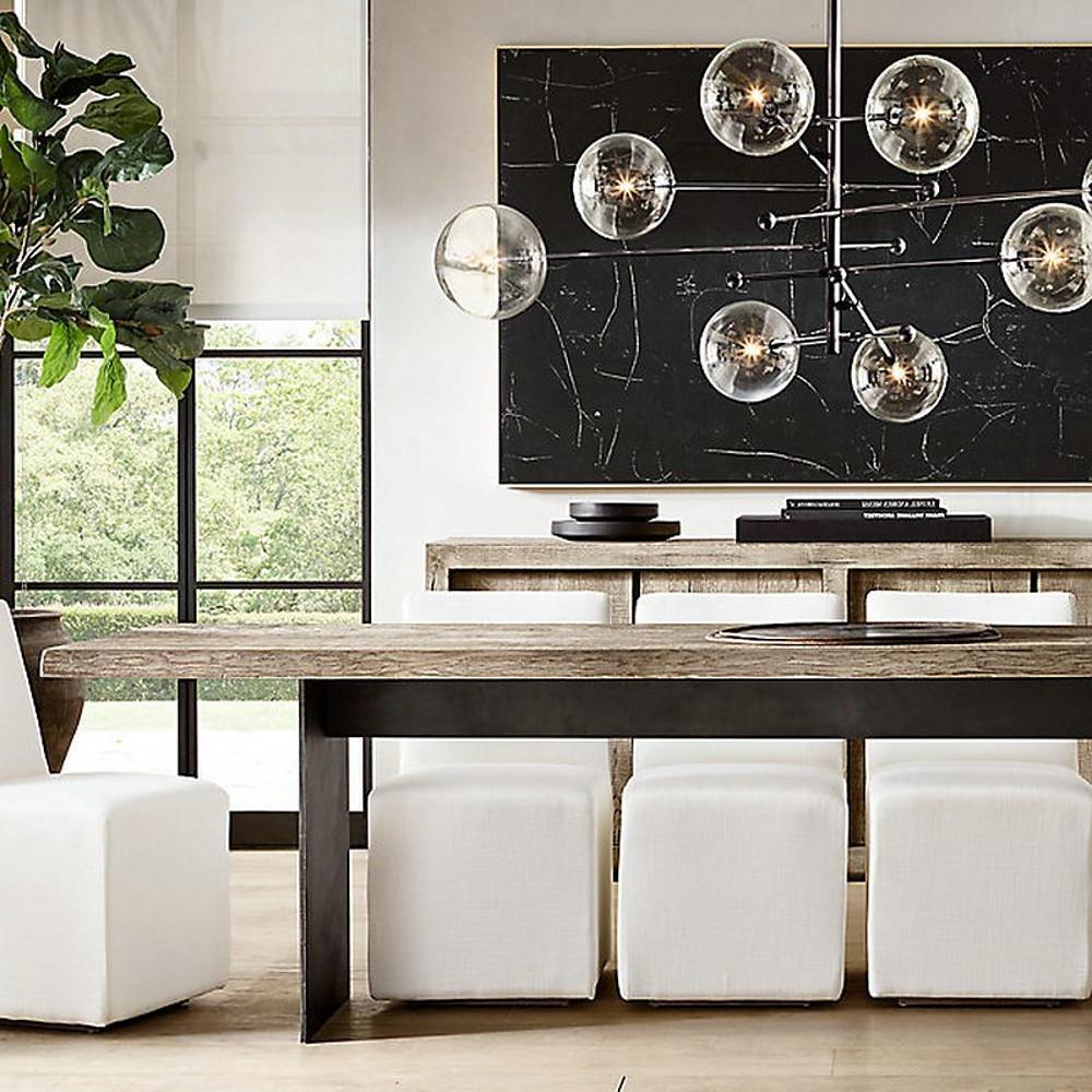 Geometrical Globe Chandelier Lamp Metal Glass Kitchen