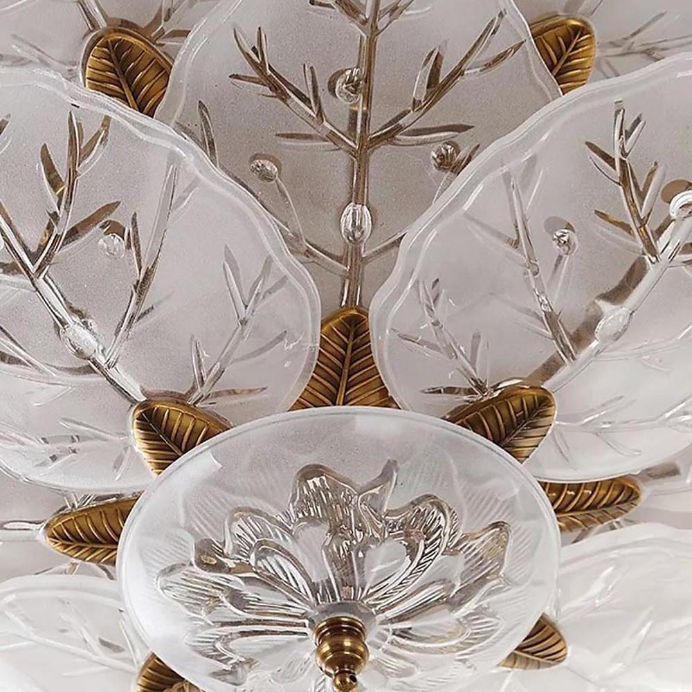 Leaves Flush Mount Ceiling Light Metal Glass Unusual