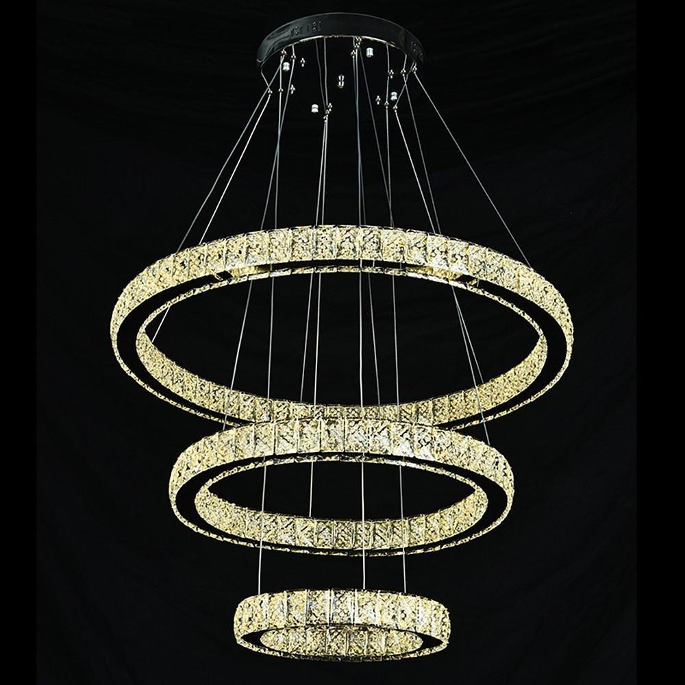 Geometrical Design Circle Chandelier Metal Crystal