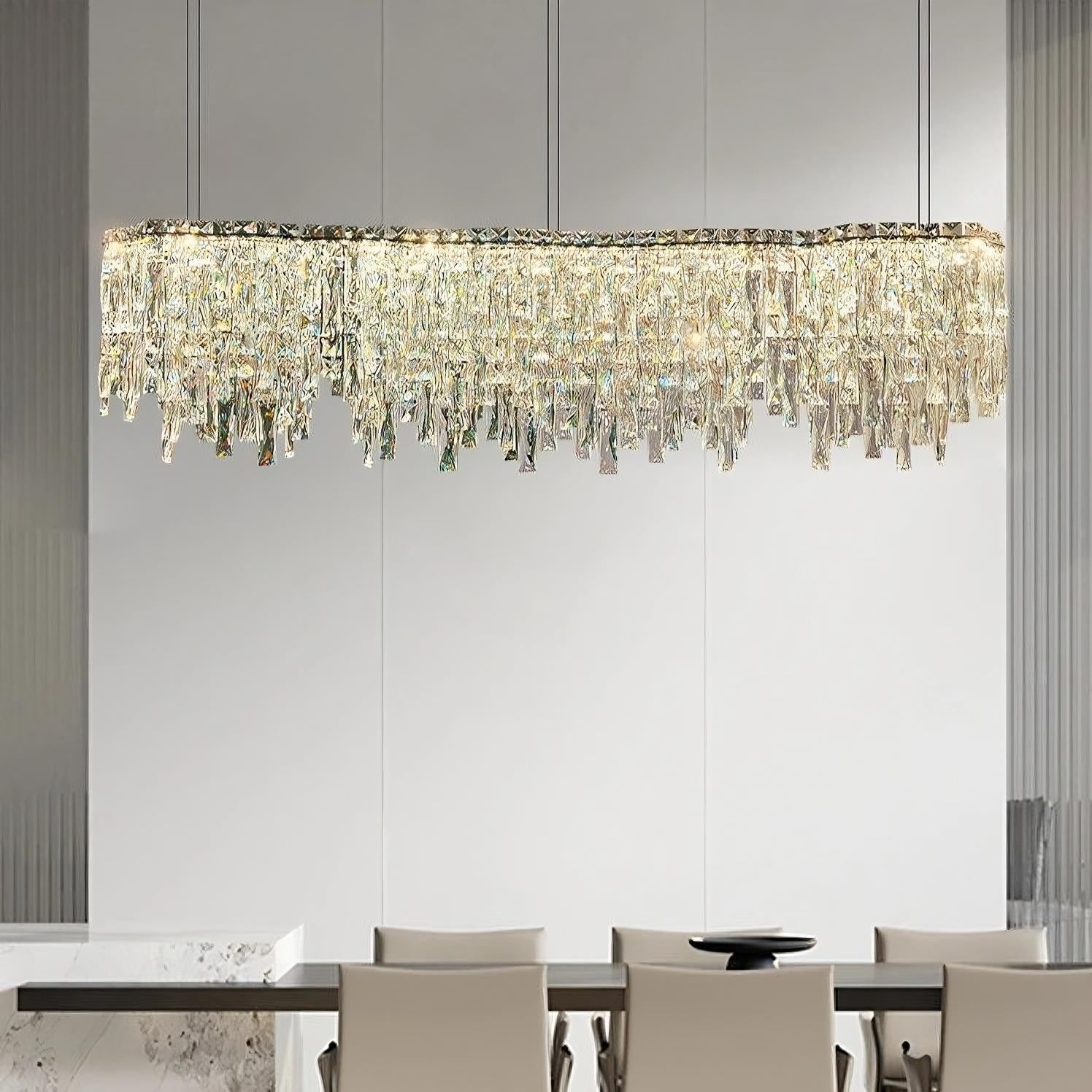 Bacci Crystal Modern Dining Room Light 47" Chandelier