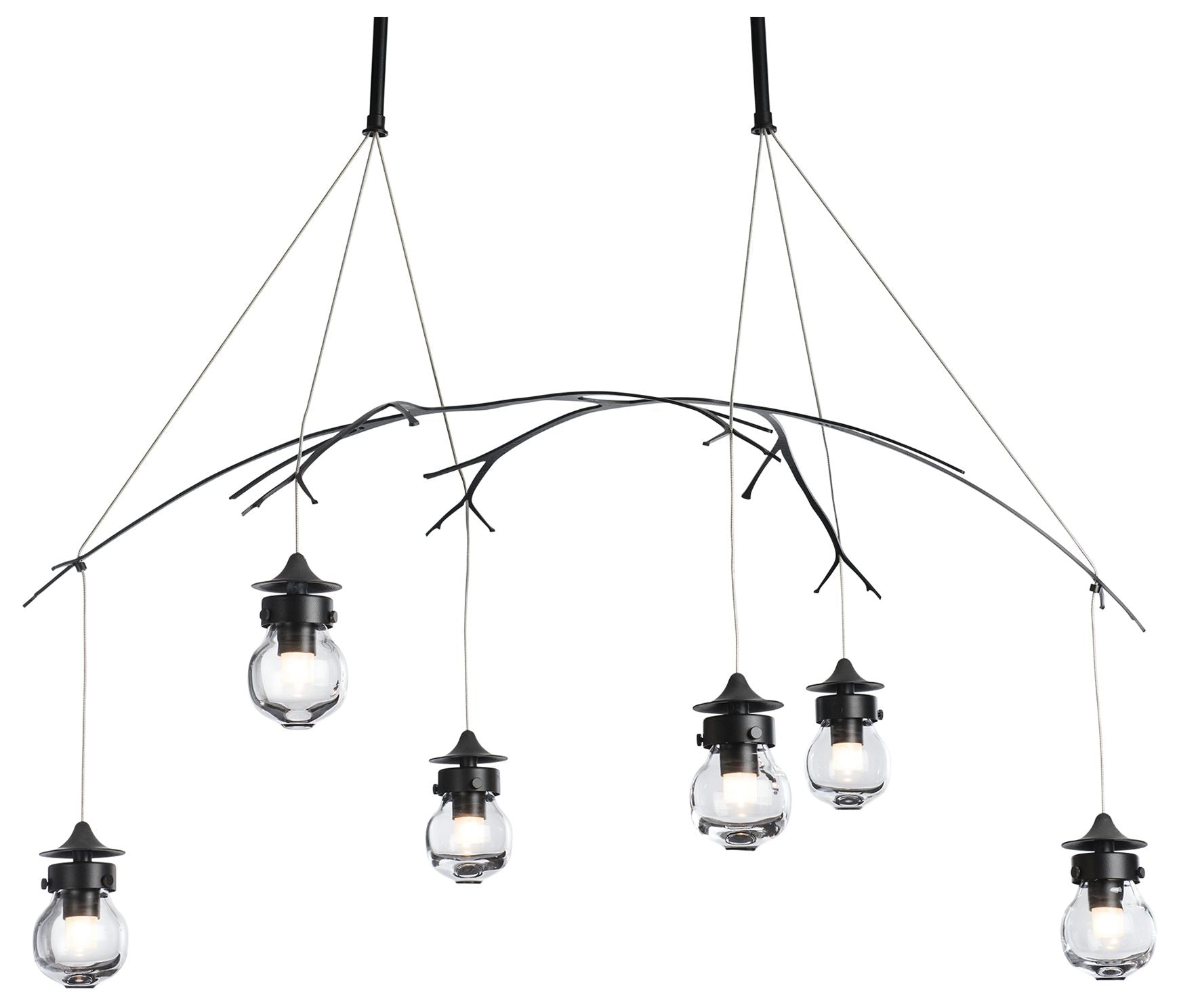 Kiwi Black Clear Glass Chandelier