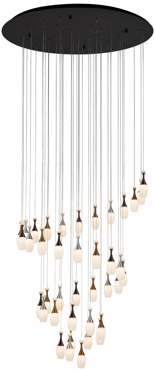 La Botella 41.3" Deep Taupe/Brushed Chandelier