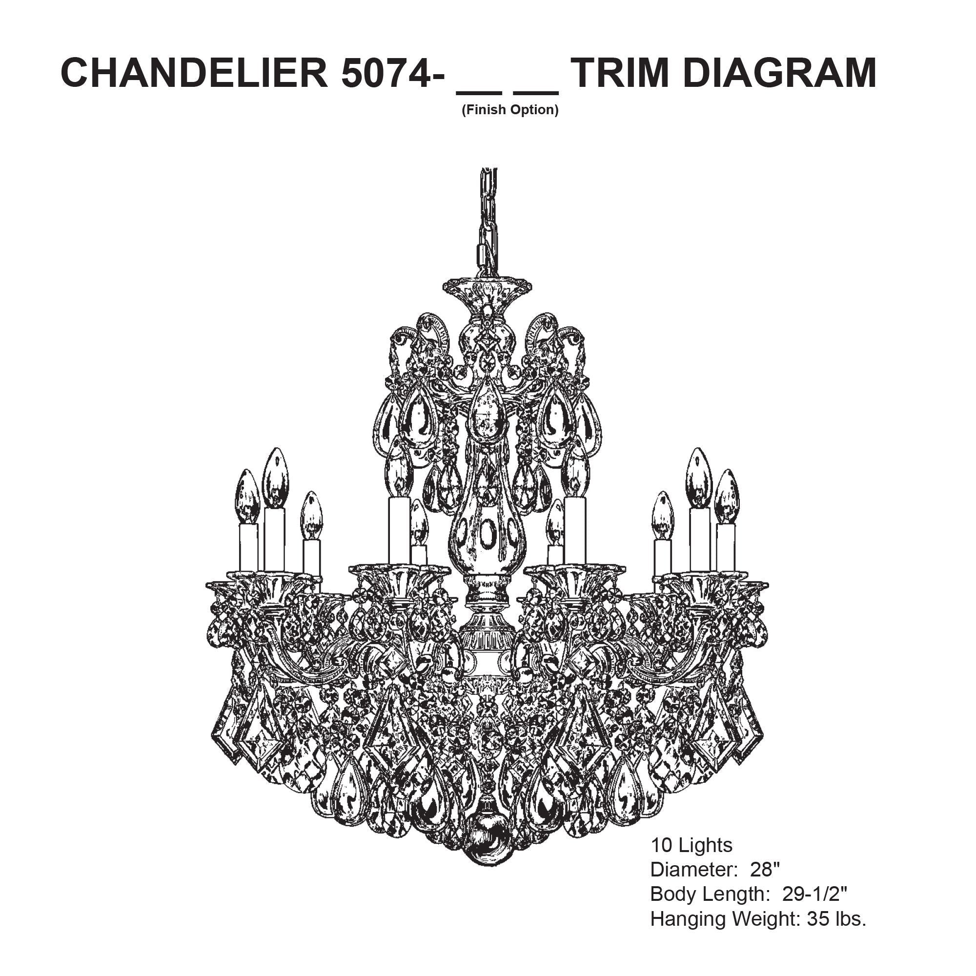 La Scala 29.5"H X 10-Light Crystal Chandelier