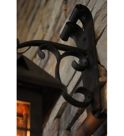 High Restored 1-Light 24.00" Wrought Iron Wall Sconce detail view 4