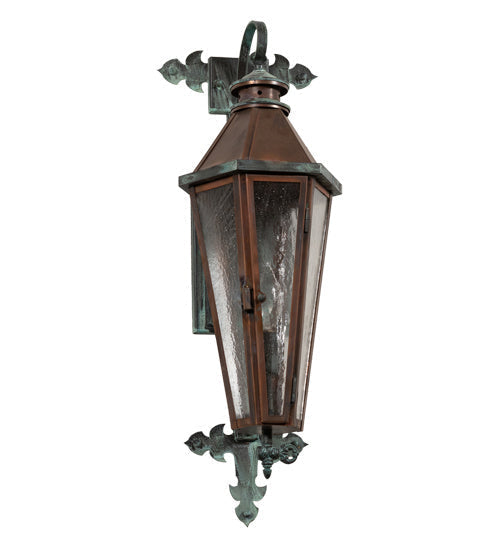 Millesime 1-Light 24.00" Vintage Copper And Craftsman Verdi Wall Sconce detail view 2