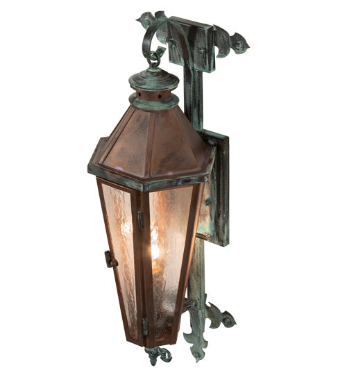 Millesime 1-Light 24.00" Vintage Copper And Craftsman Verdi Wall Sconce detail view 3