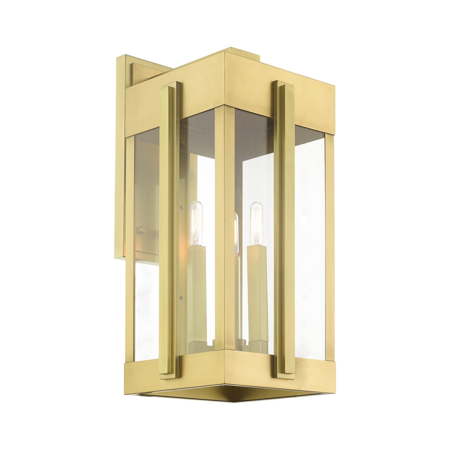 Lexington 3-Light 22.50" Natural Brass Outdoor Wall Sconce detail view 4