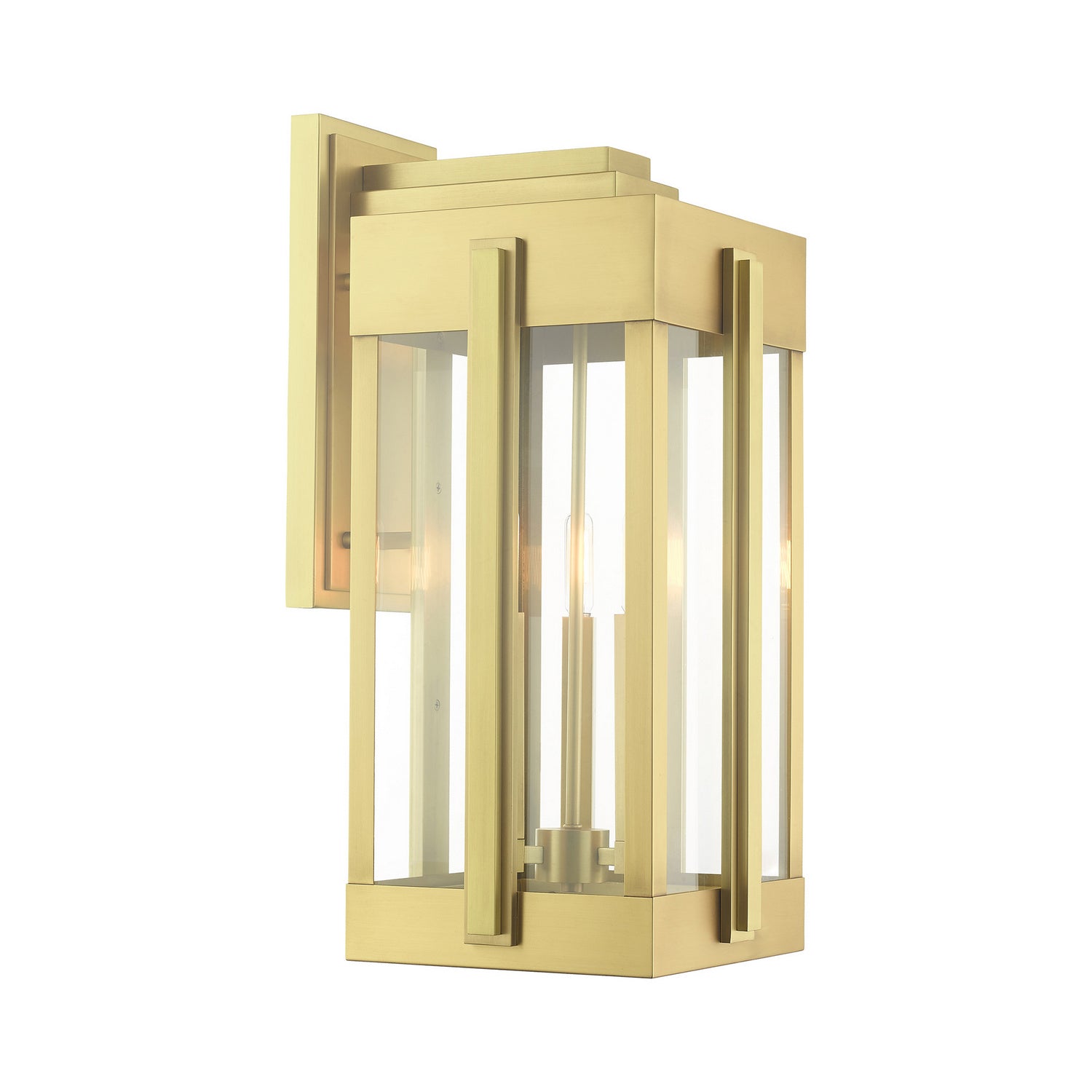 Lexington 3-Light 22.50" Natural Brass Outdoor Wall Sconce detail view 5