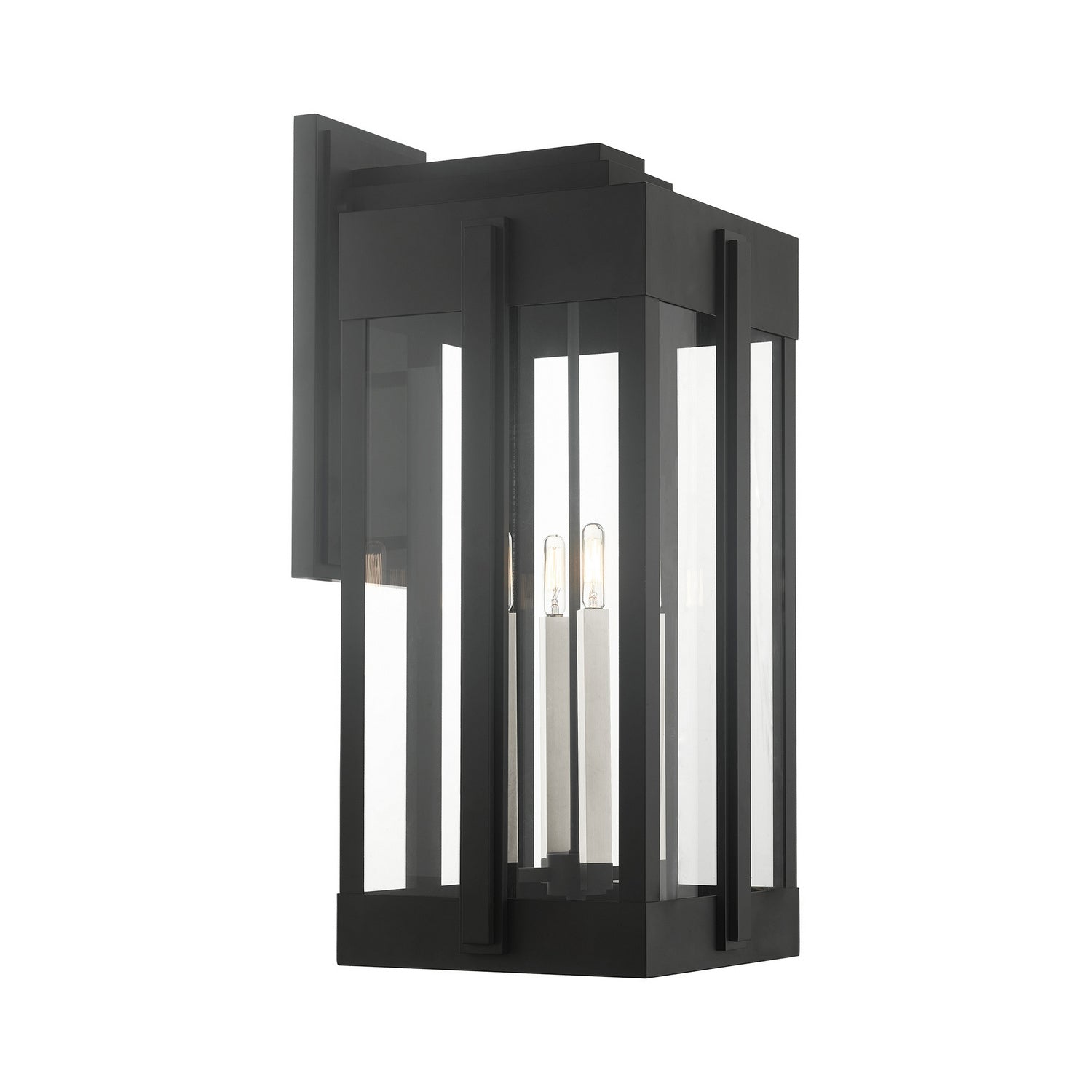 Lexington 4-Light 28.50" Black Outdoor Wall Sconce detail view 5