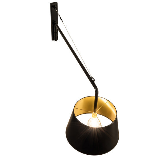Cilindro 1-Light 31.00" Matte Black Wall Sconce detail view 2