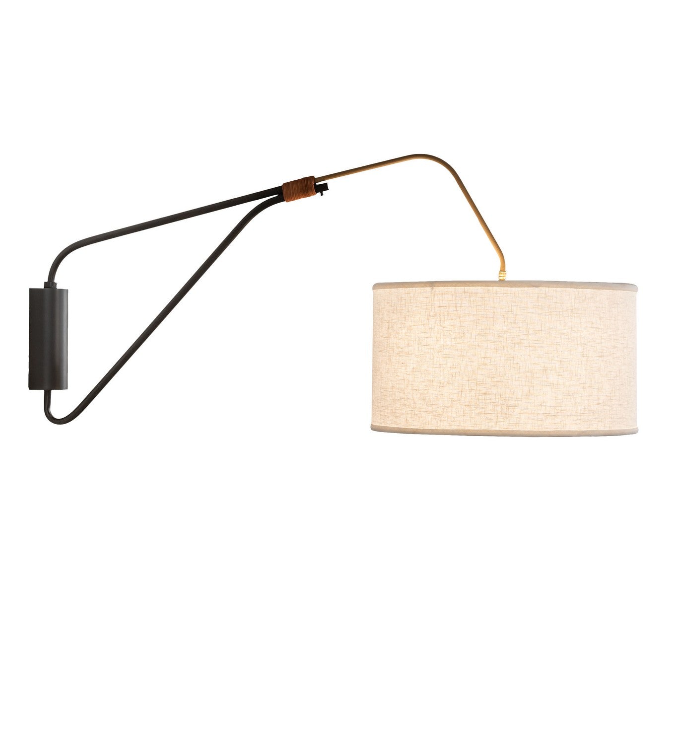 Cilindro 2-Light 24.50" Solar Black & Gold Matte LED Wall Sconce detail view 5
