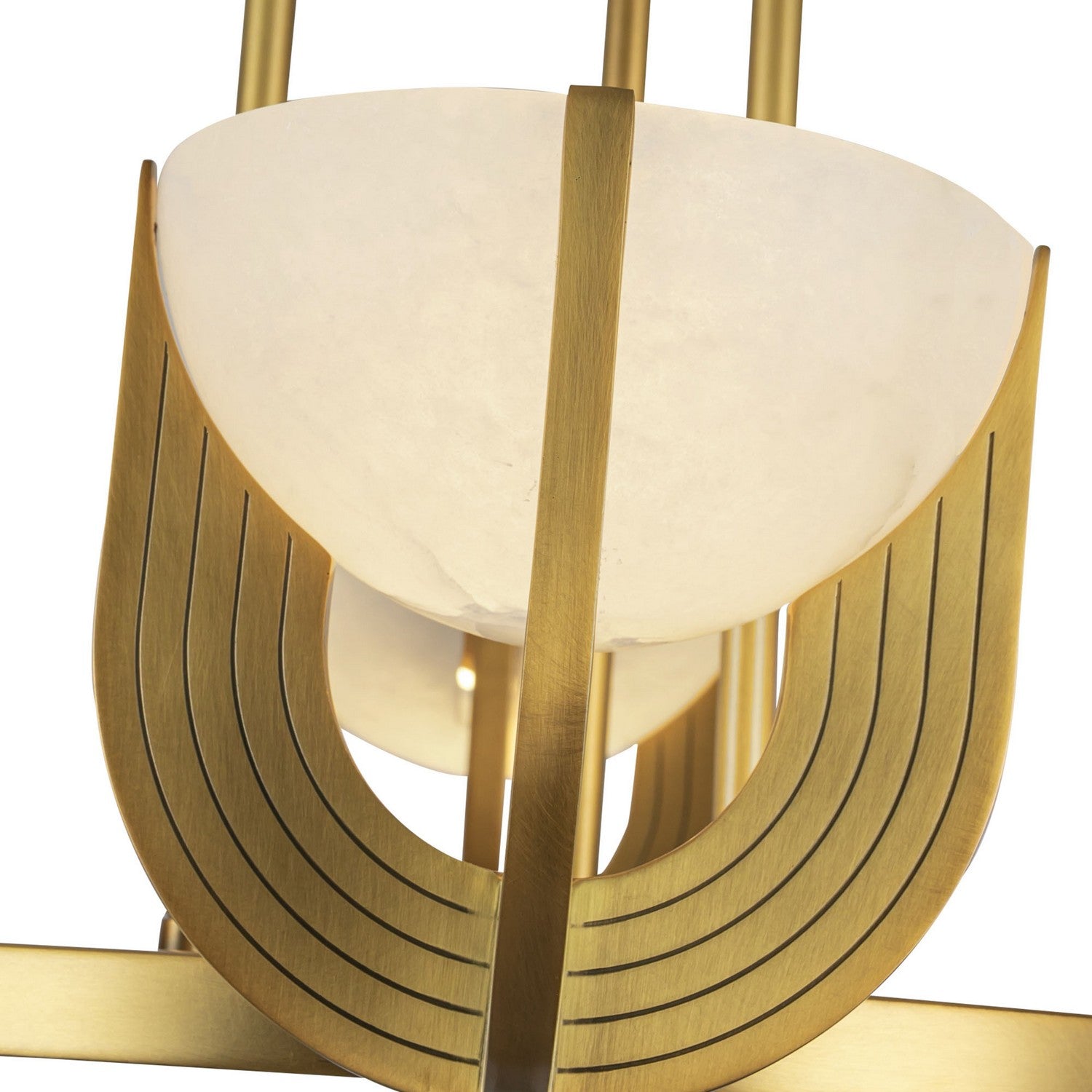 Colette LED Chandelier Vintage Brass/Alabaster